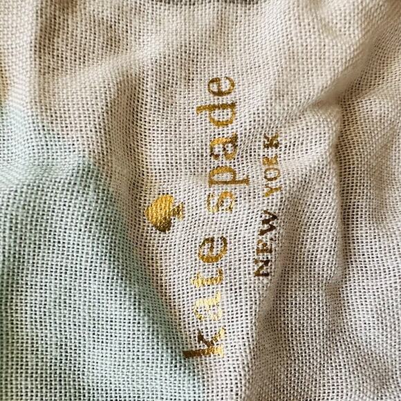 Kate Spade New York Scarf Women's Blue White Grey Polka Dot Oblong 24" x 78" - Picture 2 of 5